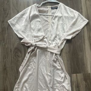 NastyGal Silk feel Dress Nude light beige